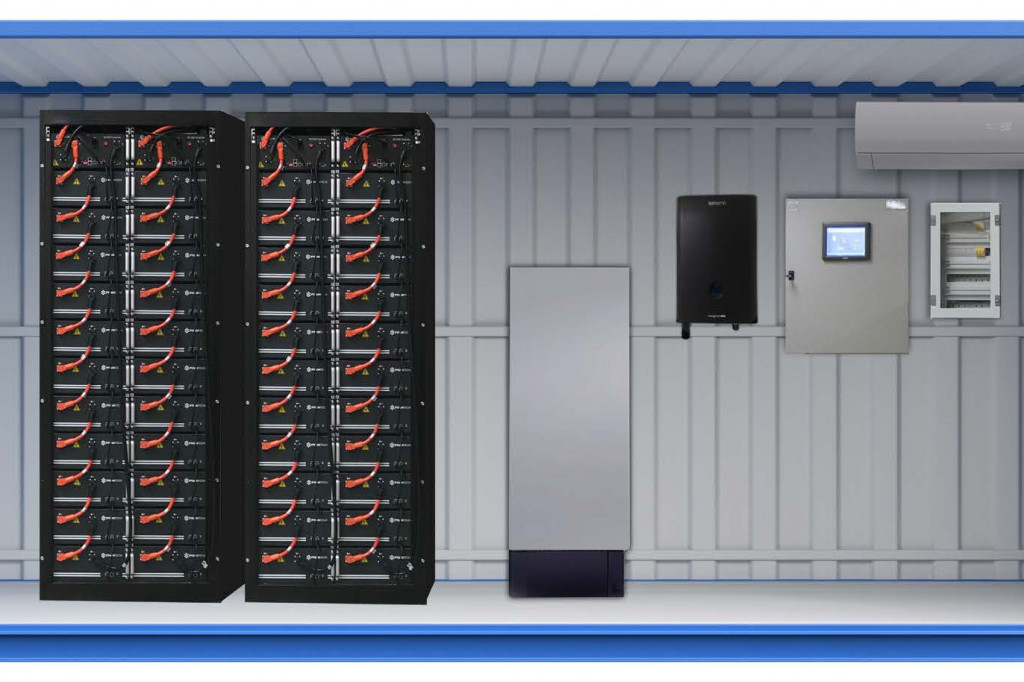 Batterilager container